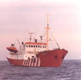 Survey vessel at his station