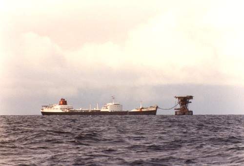 Loading oil at the buoy